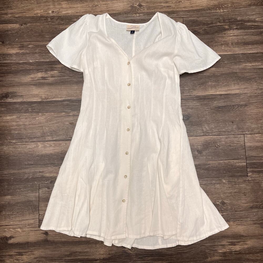 Universal Thread Linen Button White Mini Dress Xs… - image 2
